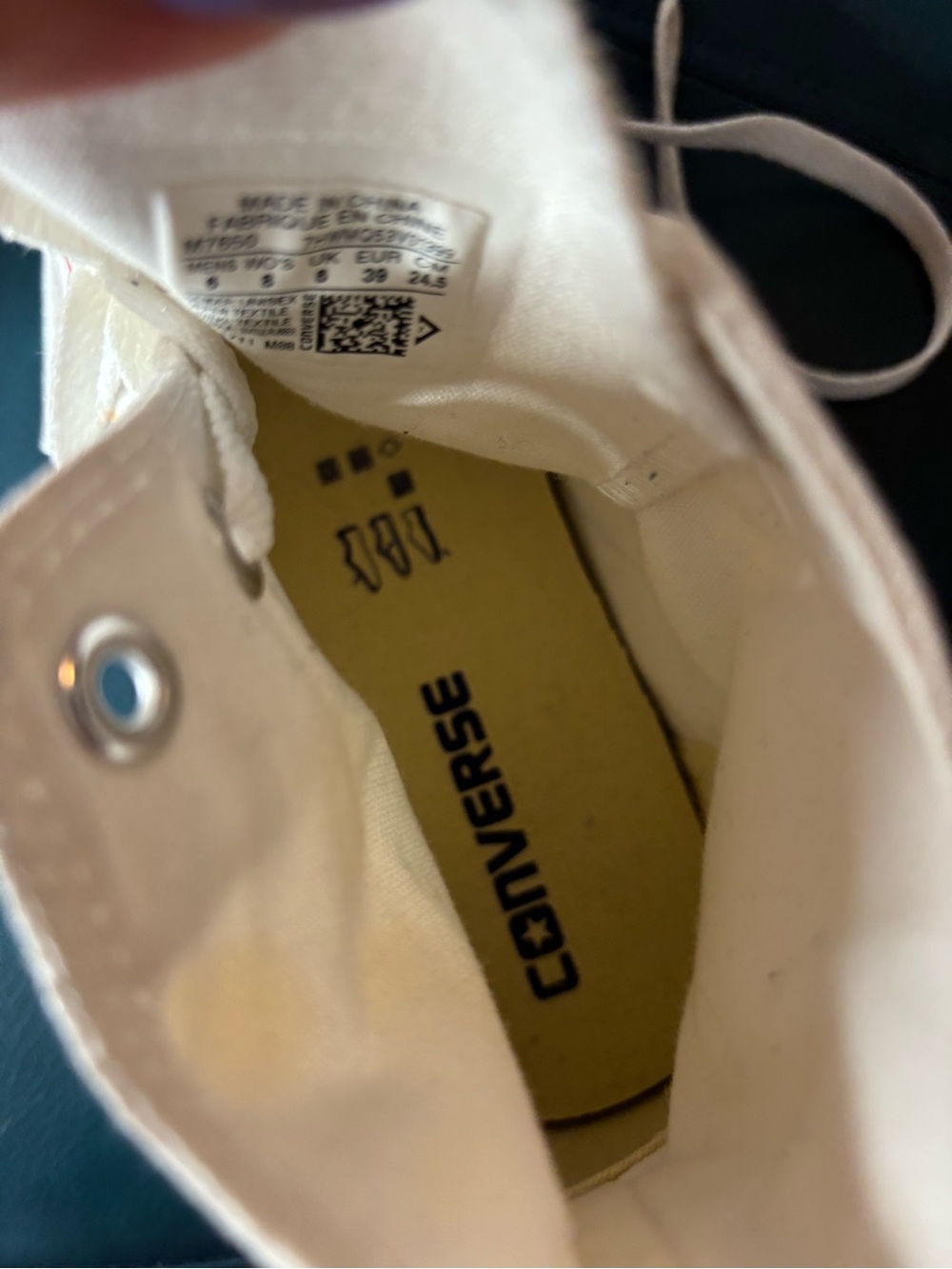 Converse White High Top Sneakers with Emoji Accents - Picture 5 of 8